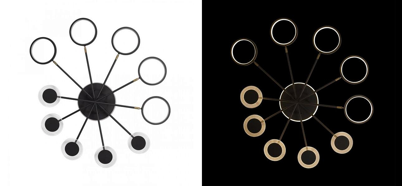 Люстра светодиодная BENDIK LIGHTING Black 10 плафонов Люстра светодиодная BENDIK LIGHTING Black 10 плафонов - Loft-Concept в Липецке