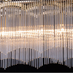 Люстра прямоугольная на цепях с прозрачными трубками и волнистым краем Nembus варинант исполнения - 6 | Loft Concept в Липецке
