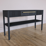 Дизайнерская Консоль с полкой и ящиком Primo Черный дуб варинант исполнения - 2 | Loft Concept в Липецке