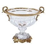 Чаша из прозрачного стекла с бронзовой подставкой и ручками Eden Garden варинант исполнения - 1 | Loft Concept в Липецке