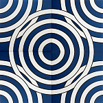 Дизайнерская плитка с узором Круги синяя варинант исполнения - 1 | Loft Concept в Липецке