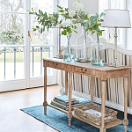 Деревянная консоль из массива дерева с двумя ящиками Oak Margery Provence Console Table варинант исполнения - 3 | Loft Concept в Липецке