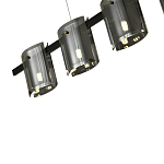 Подвесной светильник светодиодный с 5-ю цилиндрическими плафонами светло-серого цвета из стекла и стали Andrea Сhandelier Grey варинант исполнения - 2 | Loft Concept в Липецке