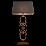 Настольная лампа на ажурном чугунном основании с тканевым серым абажуром Openwork Lamp варинант исполнения - 4 | Loft Concept в Липецке