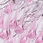 Люстра серебрянная с розовыми стеклянными подвесками в форме капель FAIRYTREE Light варинант исполнения - 5 | Loft Concept в Липецке