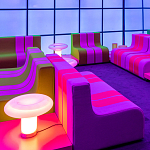 Дизайнерский кофейный стол на круглых ножках Poltronova T02 Pink Coffee Table варинант исполнения - 15 | Loft Concept в Липецке