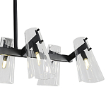 Люстра светодиодная с 8-ю прозрачными плафонами из акрила и стали Glass Cylinder Black варинант исполнения - 5 | Loft Concept в Липецке