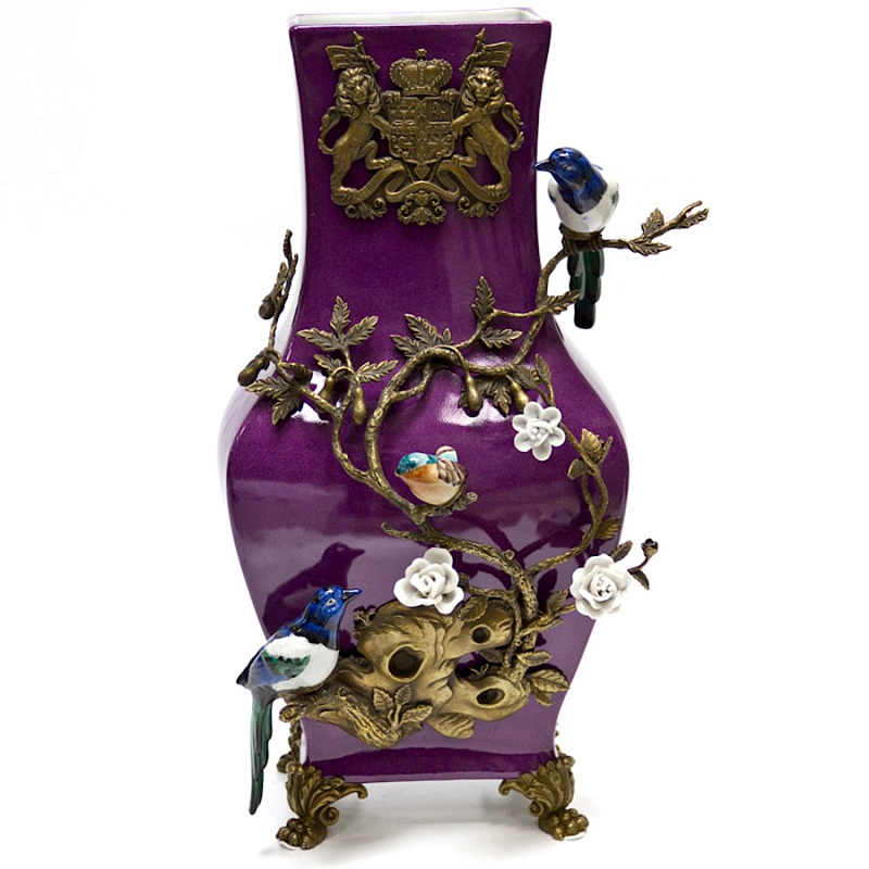 Фарфоровая ваза Mystic Purple & Magpies Фиолетовый Бронза Фарфоровая ваза Mystic Purple & Magpies Фиолетовый Бронза в Липецке | Loft Concept
