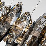 Люстра подвесная с овальными подвесками из стекла дымчатого цвета Harlow Crystal Round варинант исполнения - 5 | Loft Concept в Липецке