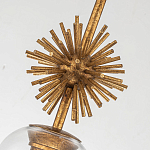 Подвесной светильник золотого цвета с колоколообразным стеклянным плафоном и декоративным элементом Elstead Lighting варинант исполнения - 5 | Loft Concept в Липецке