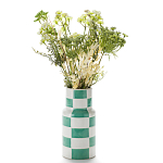 Ваза из фаянса Brighter than the Stars с шахматным принтом бирюзового цвета  варинант исполнения - 3 | Loft Concept в Липецке