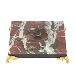 Подставка под шар квадратная из натурального камня Креноид на ножках Natural Stone Sphere Stands варинант исполнения - 1 | Loft Concept в Липецке