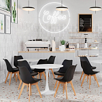 Стул с основой из пластика и мягким сиденьем Arvika Black варинант исполнения - 8 | Loft Concept в Липецке