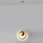 Подвесной светильник с бежевым текстурным кольцом и латунным шаром в центре Tactile  варинант исполнения - 5 | Loft Concept в Липецке