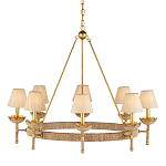 Люстра из кованого железа с отделкой плетеной веревкой и сусальным золотом Parisian Style варинант исполнения - 1 | Loft Concept в Липецке