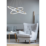 Люстра подвесная с двумя пересекающимися белыми светодиоидными кольцами Luke Lampco Tracer Lamp варинант исполнения - 10 | Loft Concept в Липецке