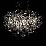 Люстра подвесная с прозрачными стеклянными подвесками в форме капель Диаметр 80 см Droplet Chandelier варинант исполнения - 8 | Loft Concept в Липецке