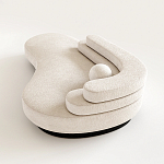 Диван Saint-Trope молочного цвета с обивкой букле  варинант исполнения - 1 | Loft Concept в Липецке