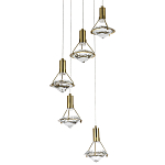 Каскадная люстра с плафонами в форме бриллианта Diamond Crystal Cascade Chandelier варинант исполнения - 3 | Loft Concept в Липецке