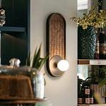 Бра с декором из плетеного бамбука Wicker Oval Lamp варинант исполнения - 4 | Loft Concept в Липецке