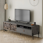 ТВ-тумба с раздвижными дверцами Mallin Metal TV Stand варинант исполнения - 2 | Loft Concept в Липецке