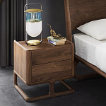 Прикроватный деревянный столик с 2-мя ящиками Moon Walnut Furniture варинант исполнения - 1 | Loft Concept в Липецке