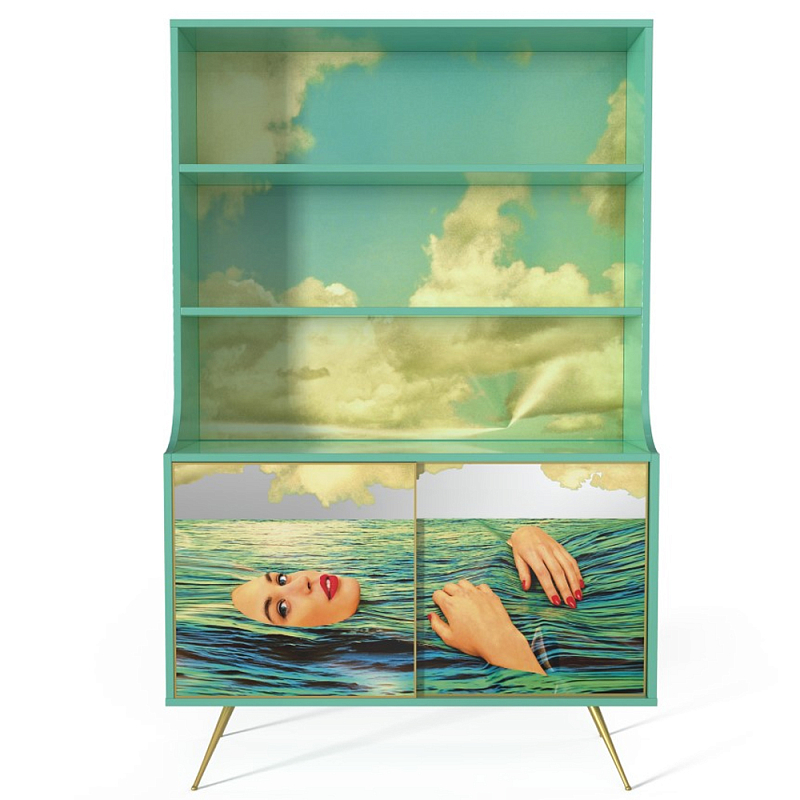 Стеллаж Seletti Seagirl Голубой Золотой Стеллаж Seletti Seagirl Голубой Золотой в Липецке | Loft Concept