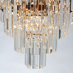 Люстра из черного металла с многоярусными подвесками из прозрачного хрусталя на золотой цепи Empire Black Chandelier Crystal варинант исполнения - 7 | Loft Concept в Липецке