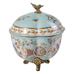 Шкатулка голубого цвета с цветочными орнаментами Blue Garden варинант исполнения - 2 | Loft Concept в Липецке