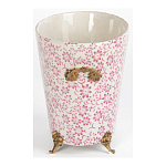 Кашпо из белого фарфора с розовым цветочным орнаментом Eden Garden варинант исполнения - 3 | Loft Concept в Липецке