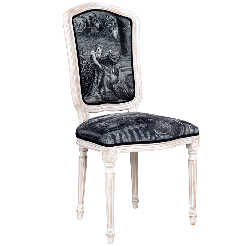 Стул Chambord Stool Черно-белый Белый винтажная патина Стул Chambord Stool Черно-белый Белый винтажная патина в Липецке | Loft Concept