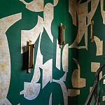 Обои ручная роспись в стиле Арт-деко Symphony Original colourway on Jade silk dupion варинант исполнения - 3 | Loft Concept в Липецке