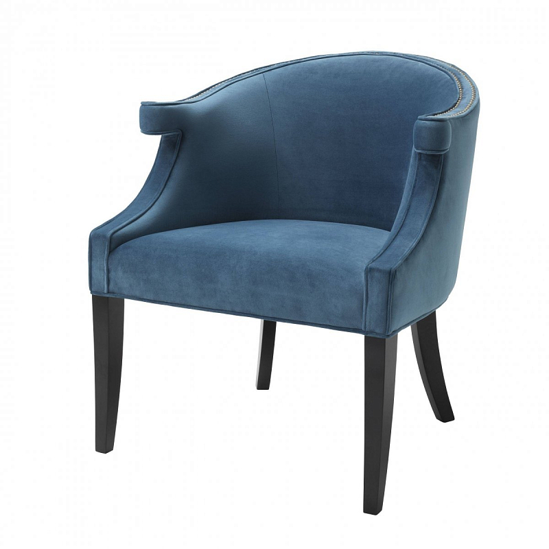 Кресло Eichholtz Chair Margaux blue Черный Синий Кресло Eichholtz Chair Margaux blue Черный Синий в Липецке | Loft Concept