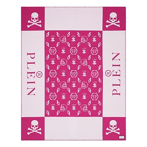 Плед Philipp Plein Plaid Cashmere Skull Pink
