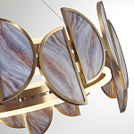 Люстра круглая с полукруглыми плафонами из искусственного алебастра в бронзовой оправе Marbella варинант исполнения - 4 | Loft Concept в Липецке