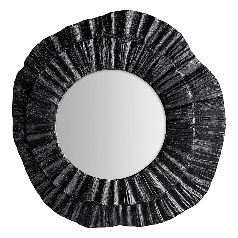 Зеркало в фактурной черной раме в современном стиле Black Maelstrom Черный в Липецке | Loft Concept 