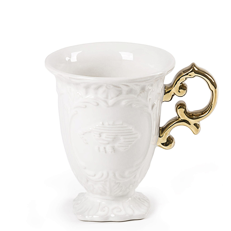 Кружка Seletti I-Mug Gold Белый Золотой Кружка Seletti I-Mug Gold Белый Золотой в Липецке | Loft Concept