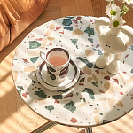 Дизайнерский журнальный стол с круглой столешницей на изогнутых стальных ножках Obafaby варинант исполнения - 3 | Loft Concept в Липецке