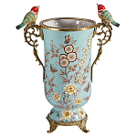 Ваза с двумя птичками из фарфора с бронзовыми элементами Garden of Eden варинант исполнения - 1 | Loft Concept в Липецке