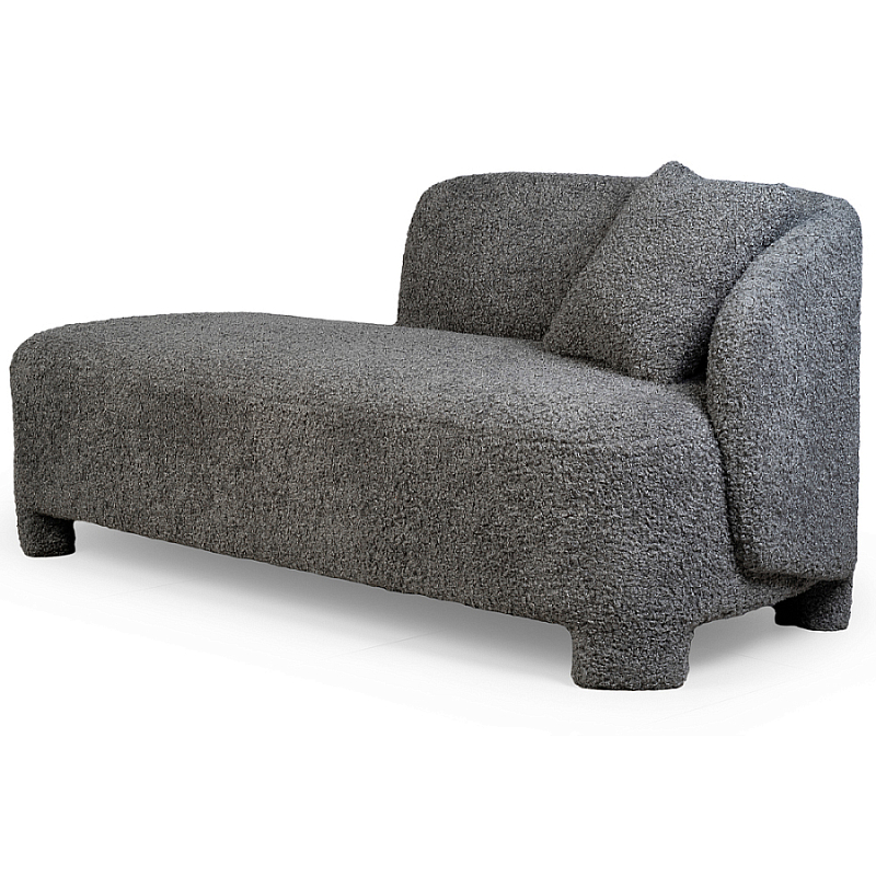 Кушетка серая с обивкой букле Thalia Grey Boucle Sofa Серый Кушетка серая с обивкой букле Thalia Grey Boucle Sofa Серый в Липецке | Loft Concept