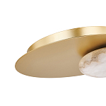 Бра с овальным основанием золотого цвета  и плафоном из алебастра Shaw Lighting варинант исполнения - 3 | Loft Concept в Липецке