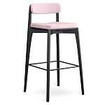 Барный стул из массива ясеня с обивкой из рогожки Elegant Ash Shape варинант исполнения - 1 | Loft Concept в Липецке