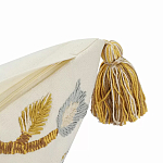 Чехол на подушку с кисточками и вышивкой птиц Ethnic mix Birds Square варинант исполнения - 3 | Loft Concept в Липецке