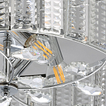 Люстра круглая на цепи цвета хром с прозрачными рельефными хрустальными пластинами Textured Glass Chandelier варинант исполнения - 4 | Loft Concept в Липецке