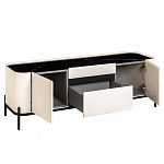 ТВ-тумба белая с чёрной столешницей с 2-мя дверками и ящиком San Marco варинант исполнения - 2 | Loft Concept в Липецке