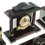 Настольный письменный набор с часами из природного камня обсидиана National Еmblem варинант исполнения - 4 | Loft Concept в Липецке