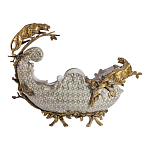 Чаша для фруктов из фарфора бронзовыми фигурками леопардов Eden Garden варинант исполнения - 3 | Loft Concept в Липецке