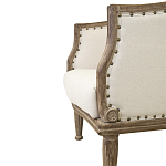 Кресло низкое с мягкой обивкой из льна на 4-х деревянных ножках Emile Armchair beige варинант исполнения - 4 | Loft Concept в Липецке