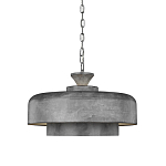 Подвесной светильник с массивным круглым стальным плафоном серого цвета в индустриальном стиле на цепи Feiss варинант исполнения - 1 | Loft Concept в Липецке