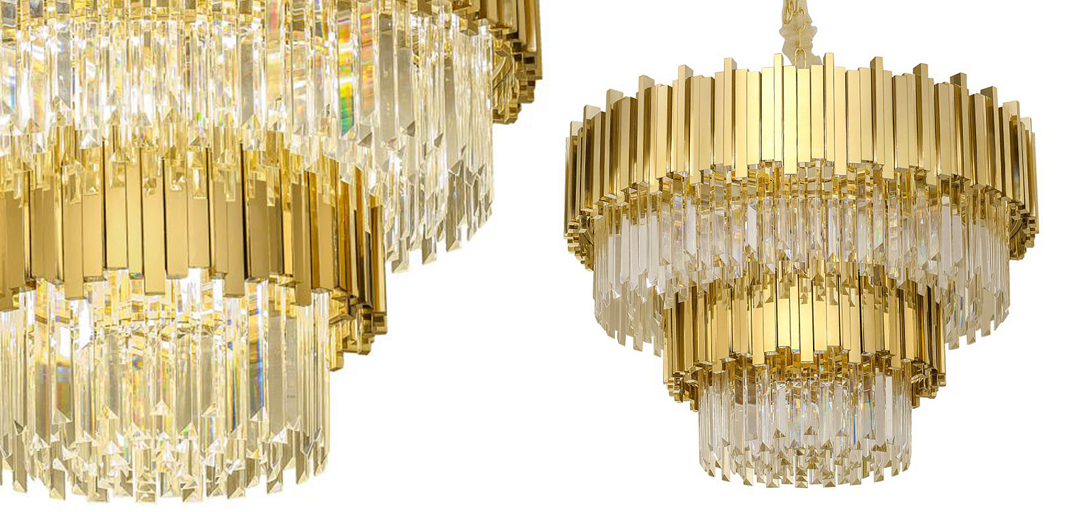 Круглая многоярусная люстра Luxxu Modern Cascade Chandelier Gold Metal Glass 80 Круглая многоярусная люстра Luxxu Modern Cascade Chandelier Gold Metal Glass 80 - Loft-Concept в Липецке